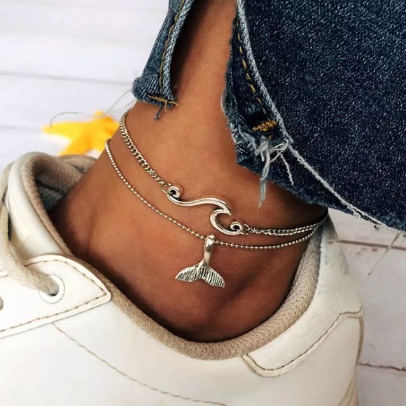 Jewelry - 🎉 New Ocean Wave & Whale Tail Ankle Bracelet